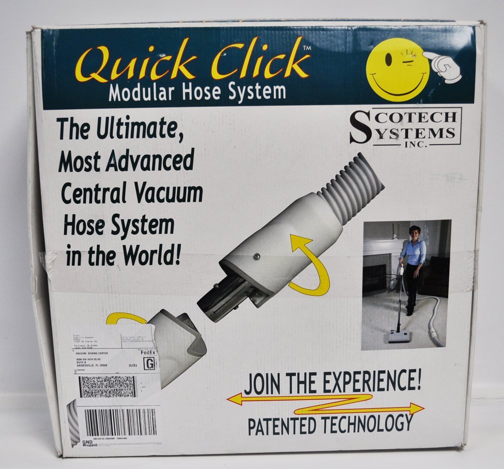 Quick Click Modular Hose System Built in Central Vacuum Hose 30 Ft, 06-1160-02