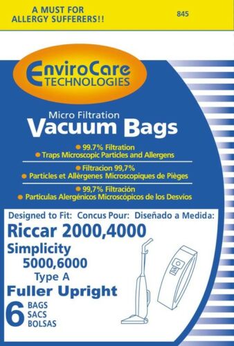 Riccar, Simplicity Paper Bags, Riccar 2000/4000/Sim 5000/Vibrance Generic Part 845, 845-12