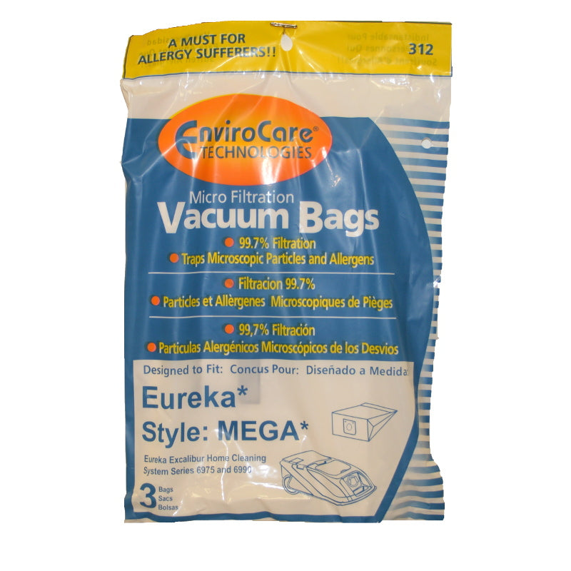 3Pk, Eureka 6975 6990-Mega Canister, Paper Bags, Part 312