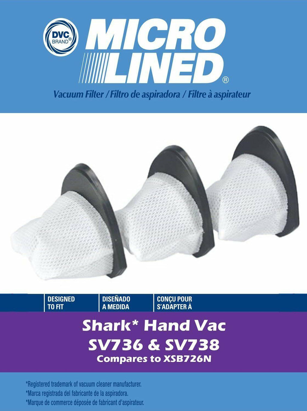 Shark Dust Cup Filters XSB726N For use with SV780, SV75, SV75 Generic Part 195215