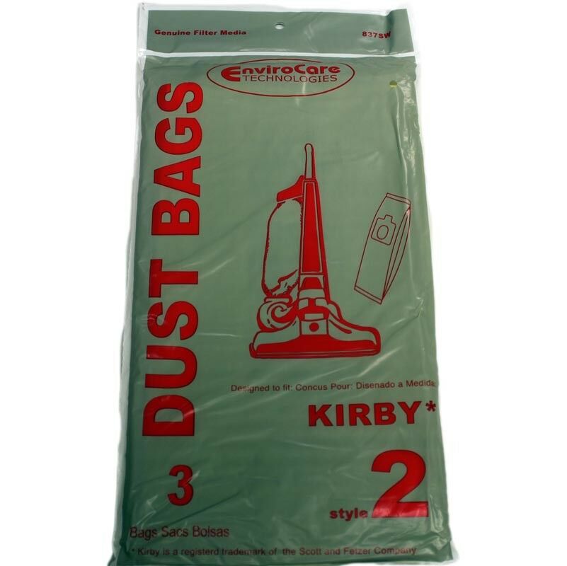 3 pk Kirby Style 2 Vacuum Cleaner Bags Fits: Heritage I part 837SW