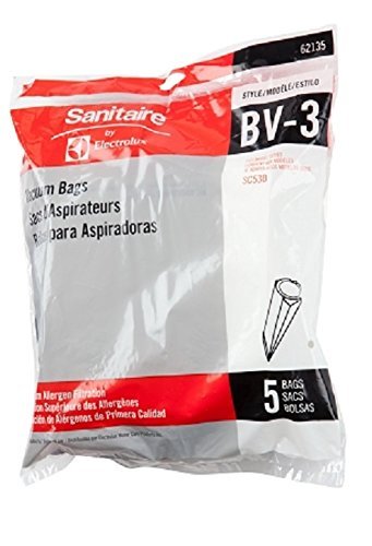 Sanitaire by Electrolux OEM BV-3 Vacuum Bags for Backpack EUR SC530A SC535A Model 62135