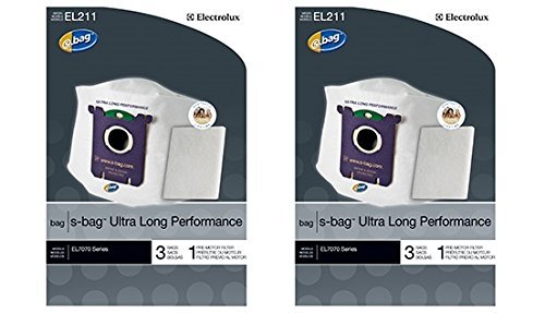 Genuine Electrolux Ultra Long Performance s-bag EL211 - (2 Pack = 6 bags, 2 premotor filters)