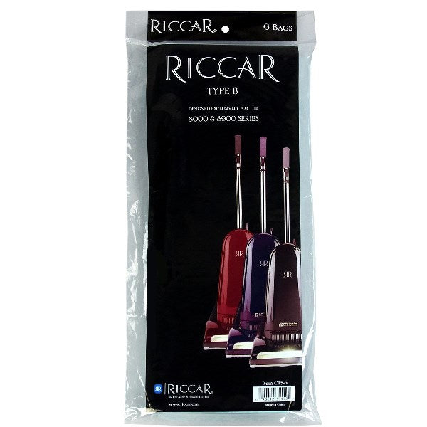 Riccar Clean Air Upright Vacuum Paper Bags for Type B 8000 and 8900 Series Upright, 6 Pk Part C15-6