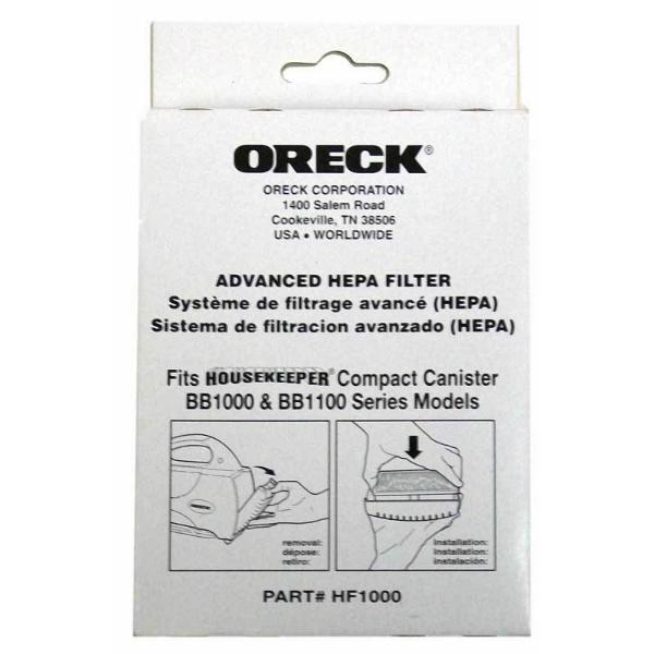 Oreck Filter, HEPA Buster B BB1000/BB1100 Series Exhaust Part HF-1000