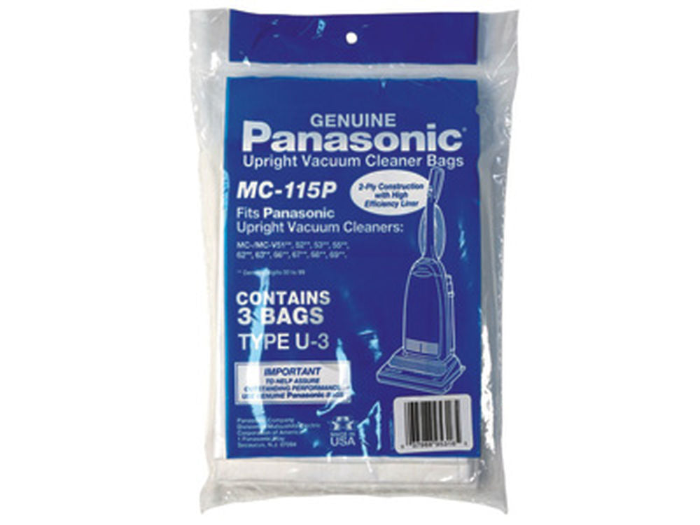 Panasonic Paper Bags, Type U3 Upright 12 Pk Part MC-115PT