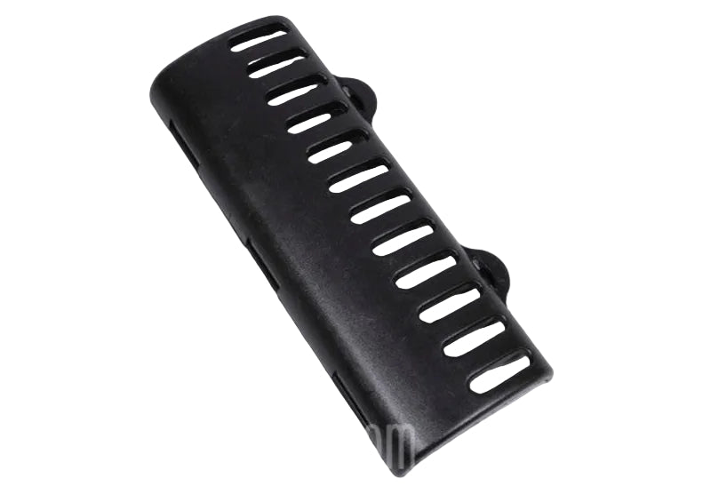 A black plastic vented cover with elongated slots, shown on a light gray background with a watermark at the bottom.