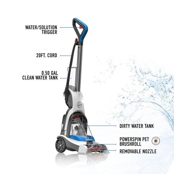 Hoover Power Dash Pet Compact Upright Carpet Cleaner Washer FH50700