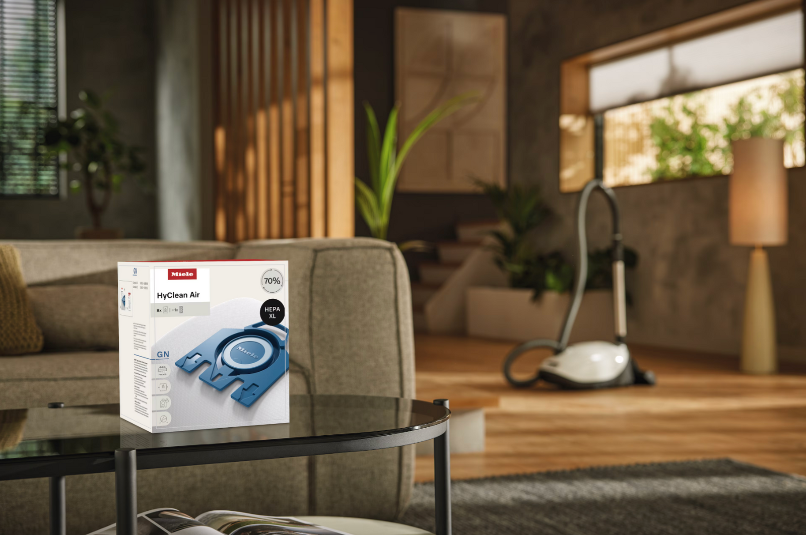 Miele GN Allergy XL HyClean Air 8 vacuum bags and a HEPA filter, SKU 12909780