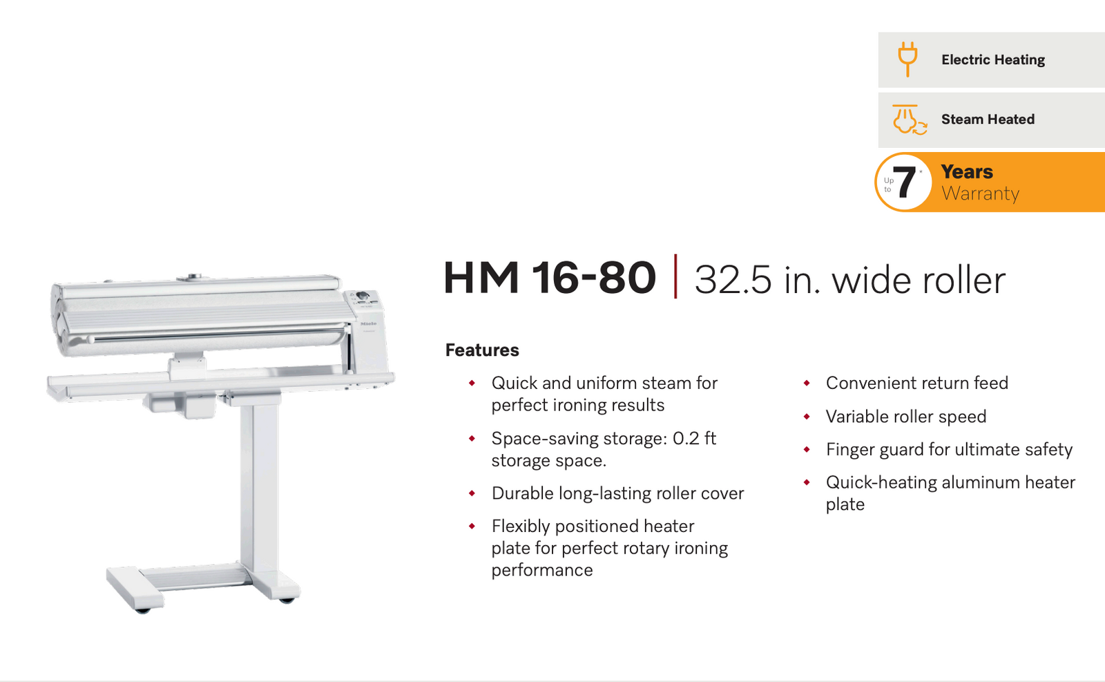 Miele HM 16-80D [EL] Rotary Iron - 240v, SKU 10238590