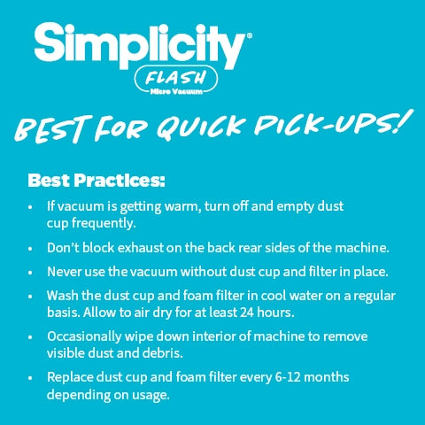 Simplicity Flash Micro Handheld Vacuum Cleaner #F1.6