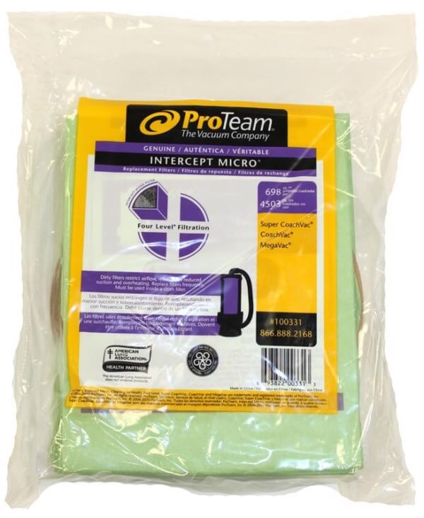Proteam Vacuum Paper Bags, 10 Qt Coach, Super Coach Mega Vac 10Pk Part 100331