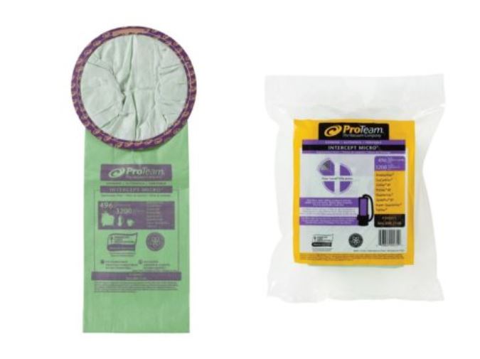 Mochila de microfiltración ProTeam Tailvac de 6 cuartos de galón (6,6 L), paquete de 10 bolsas de papel, pieza OEM 100431