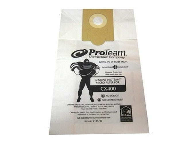 Filtro ProTeam, Pro Micro para Cx400, paquete de 5, pieza OEM 103740
