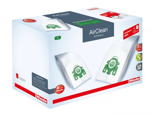 Miele Performance Pack - AirClean 3D Efficiency FilterBags™ Type U + HA30 HEPA Filter Part 10512530