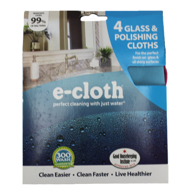 e-Cloth, Assorted Colors Glass & Polishing Cloths 4Pk Part 10904