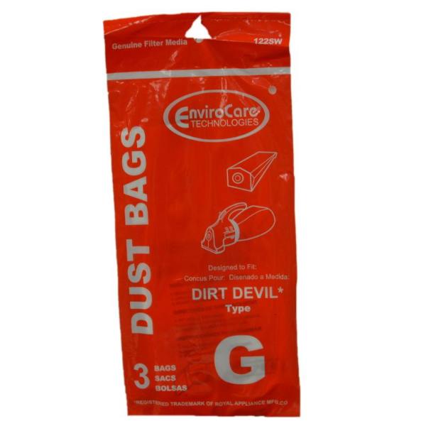 Dirt Devil Royal Type G Vacuum Bags, Hand Vac, 3pk Part 122SW
