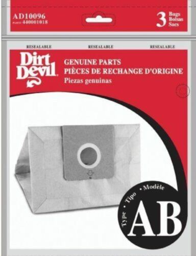 9 pk Dirt Devil Type AB Vacuum Bags part AD10096