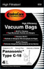 4Pk, Vacuum Paper Bags for Panasonic Type C18 Synthetic CG885, Generic Part 859