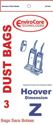 3pk, Vacuum Paper Bags Single Wall for Hoover Type Z, Generic Part 857SW