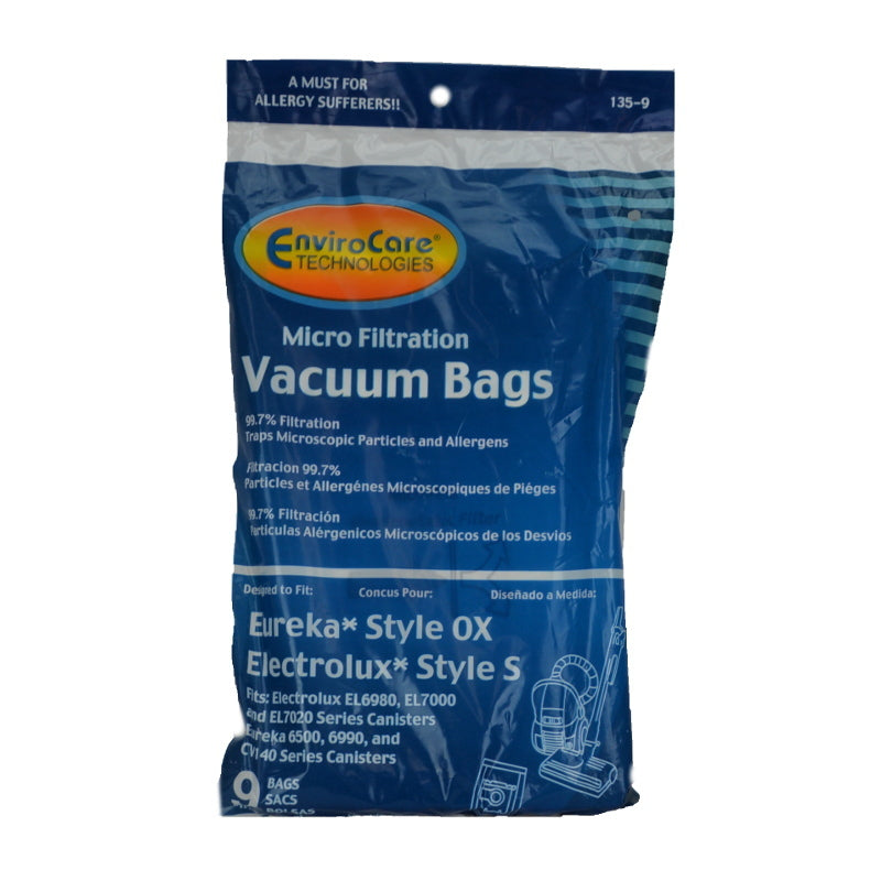Electrolux Style OX and S, Oxygen, Harmony Canister Vacuum Bags Generic Part 135, 135-9