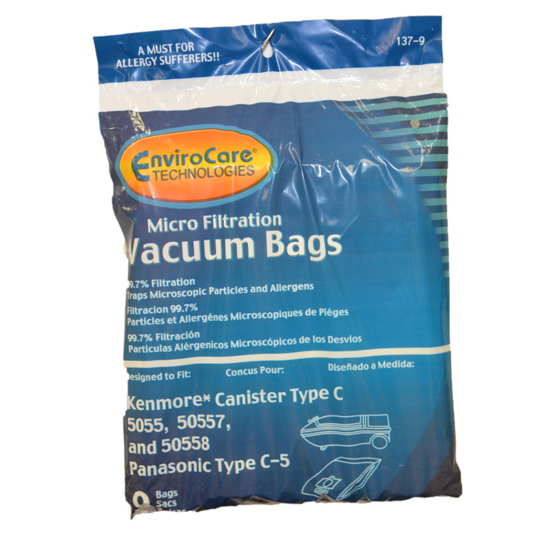 Bolsas para aspiradoras Kenmore tipo C, Panasonic tipo C-5, 5055, piezas 137, 137-9