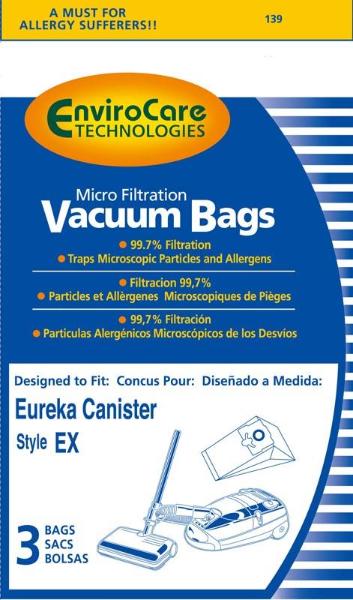 Eureka Type EX Canister Vacuum Bags 3pk Part 139