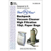 5Pk, Dust Care Back Pack-Alum. Body, Paper Bags, Part 14-2400-09