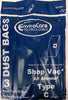 ShopVac Type C All Around Vacuum Bags, 3pk, Replaces OEM 906-69-00 Generic Part 380SW