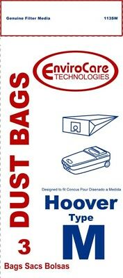 Hoover Dimension Canister Vacuum Type M Filter Paper Bags Part 113SW