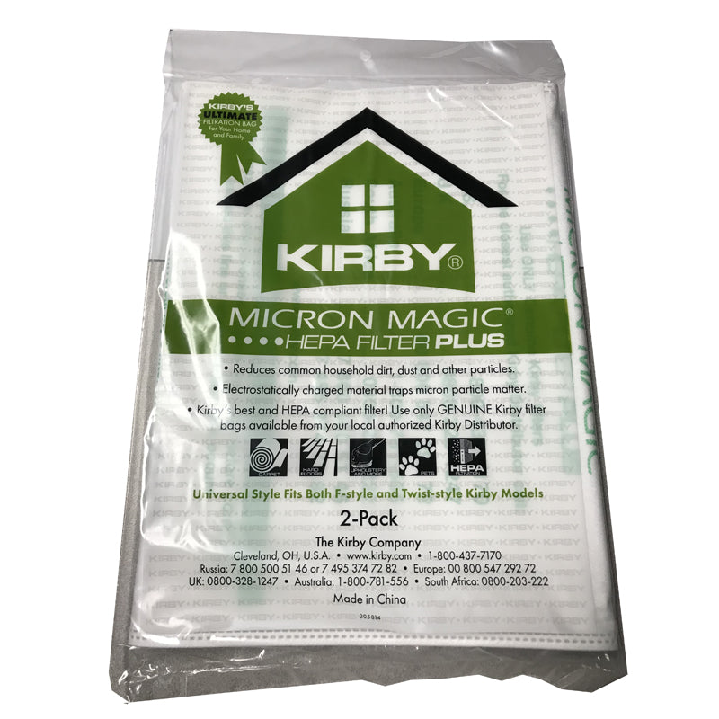 Paquete de 2 bolsas para aspiradoras HEPA Kirby Avalir y G10D, pieza n.º 205814A