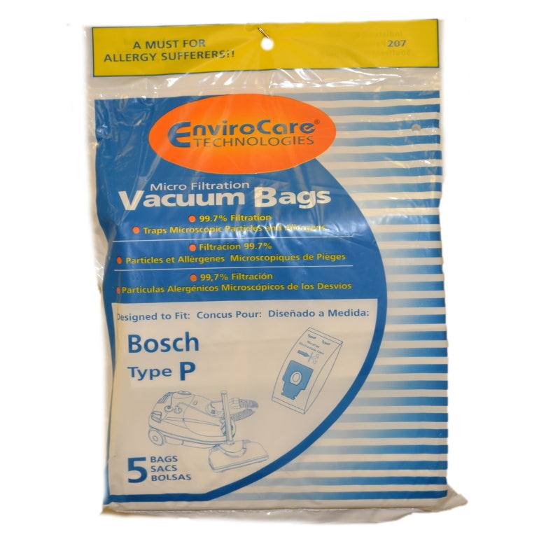 Bosch Type P Generic Vacuum Paper Bags, Canister Micro 5 Pk Part 207