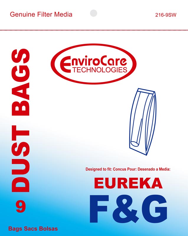Eureka F&G-2 Ply Vacuum Paper Bags-Upright, Part 216SW