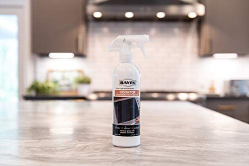 Limpiador y protector diario en aerosol de alto rendimiento para encimeras de cocina Bayes: limpia, da brillo y protege encimeras de cerámica, vidrio y esmalte, 16 onzas