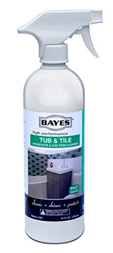 Limpiador ecológico de alto rendimiento para bañeras y azulejos de Bayes: limpia, da brillo y protege - 24 oz