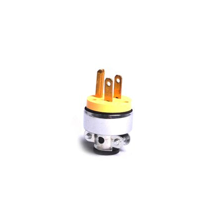 Commercial Vacuum Cord Male Plug -3 Prong,Cooper,Yellow Armored, Part 32-5628-03