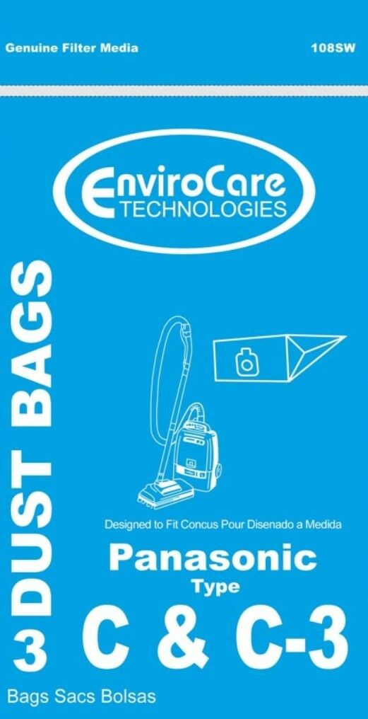 Panasonic Type C-3 Vacuum Paper Bags for Canister MC771 Part 108SW