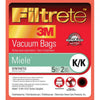 Miele Broom Upright Vacuum 3M Allergen Filter Type KK Bags Part 68706-6, 68706