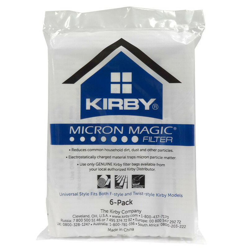 Kirby 6 Vacuum Bags, Universal Fit HEPA All Generations Part 204811G