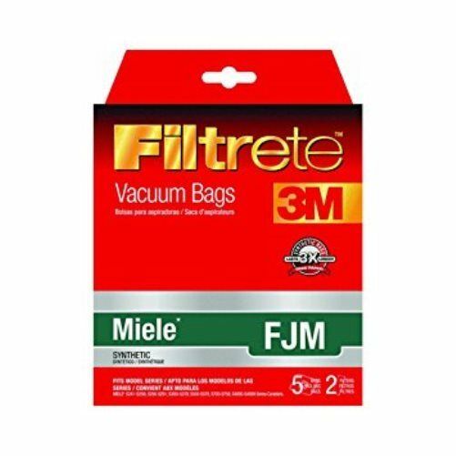 Bolsas para aspiradora Miele Allergen genéricas, 5 unidades + 2 filtros, tipo FJM, de Filtrete 3M, número de pieza 68704-2, 68704A-6