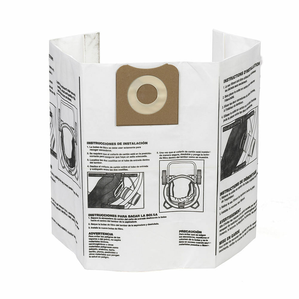 Bolsas para aspiradoras en seco y húmedo Proteam, bolsas para recolección de polvo fino para aspiradoras de taller, de 12 a 16 galones, 2 bolsas, pieza WS32200F 