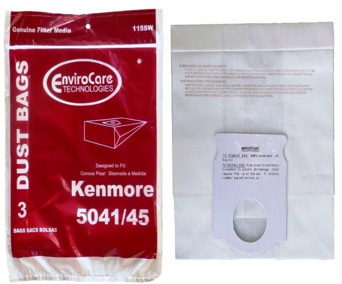 Kenmore Vacuum Paper Bags, Type H 5041, 5045 Canister 3 Pk Generic Part 115SW