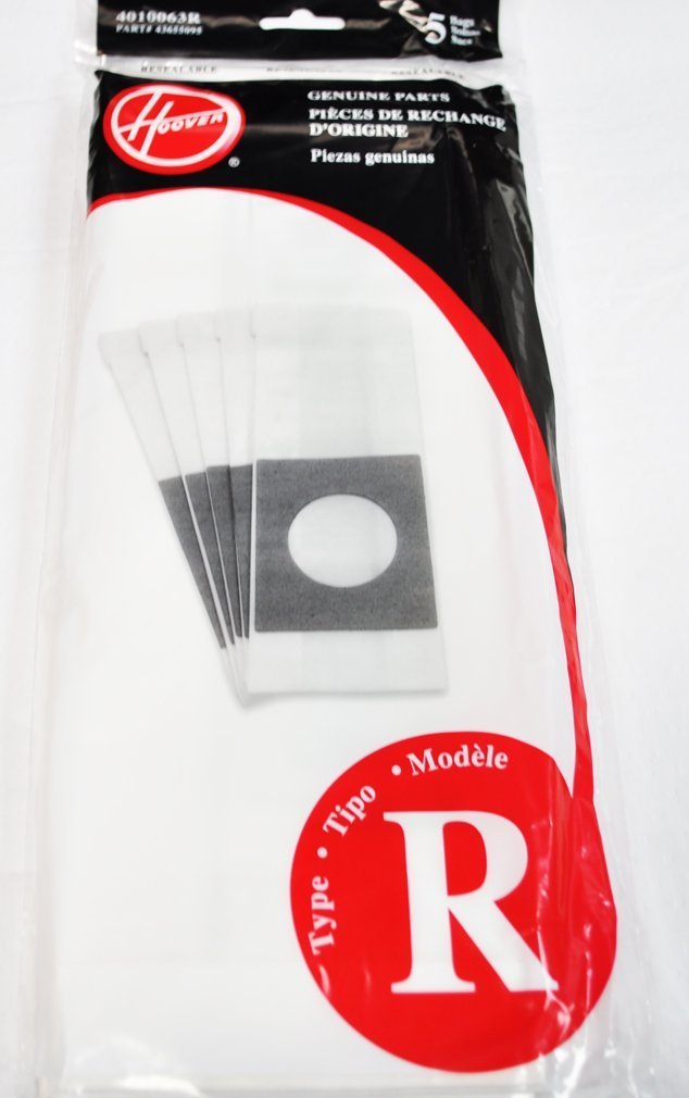 Hoover Type R Vacuum Paper Bags, Canister Tempo/Sprint 5 Pk Part 4010063R
