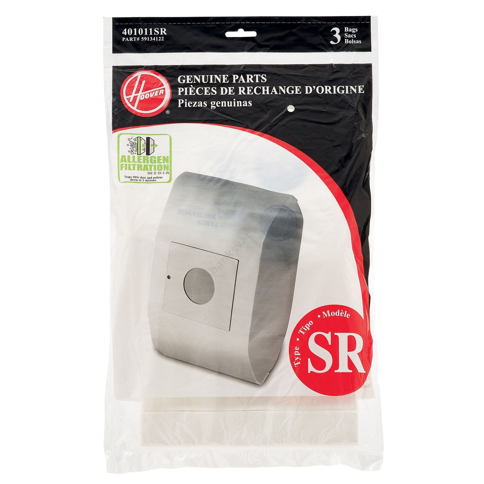 Hoover Duros Type SR Vacuum Bags with MicroFiltration Vacuum Cleaners, Part 101010SR, 401010SR, S3590, S3591, S3590HV
