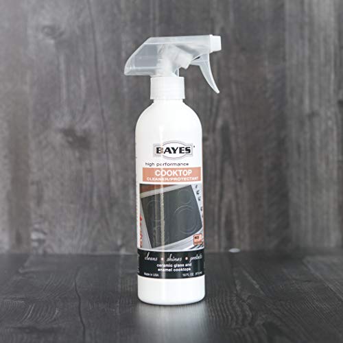 Limpiador y protector diario en aerosol de alto rendimiento para encimeras de cocina Bayes: limpia, da brillo y protege encimeras de cerámica, vidrio y esmalte, 16 onzas