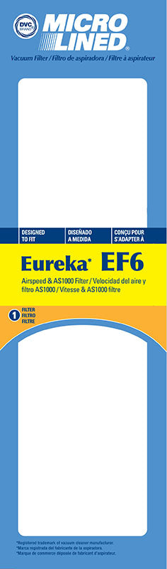 Eureka Filter, DVC Eureka EF6 Airspeed 1Pk Generic Part 413205