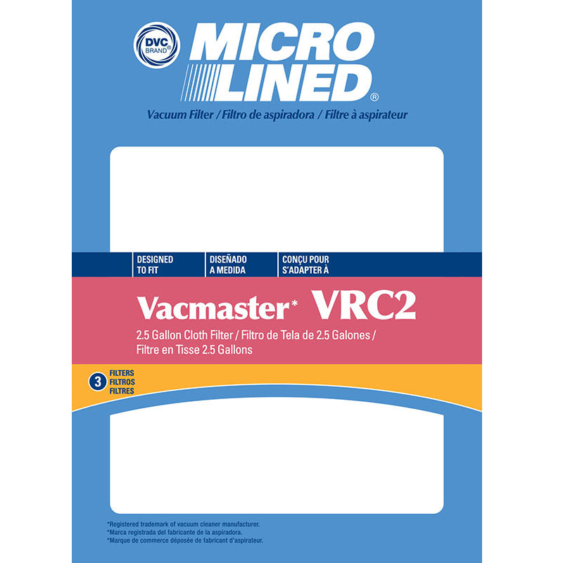 Vacmaster Filter, Generic VRC2 2.5 Gallon Cloth 3Pk Part 413305
