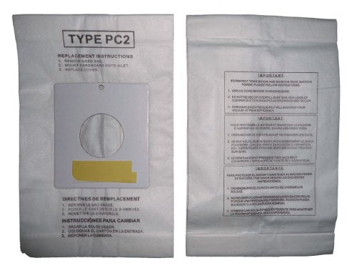 Sharp Canister Type PC-2 Vacuum Cleaner Allergy Bags, EC-10PC2, EC-05PC2 EC-PC4, EC-6312P, EC7314P, 6311, EC-63, 7311, EC-73, FX30, FX30, ECFX30, EC7311, EC-PC4, EC-6312P, EC7314P (5 Bags)