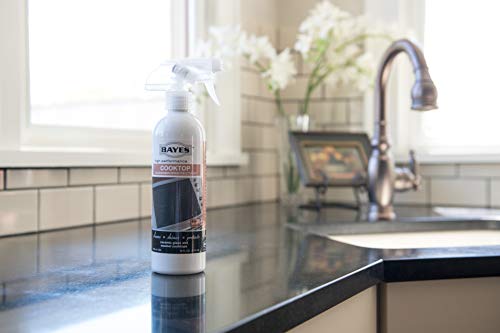 Limpiador y protector diario en aerosol de alto rendimiento para encimeras de cocina Bayes: limpia, da brillo y protege encimeras de cerámica, vidrio y esmalte, 16 onzas