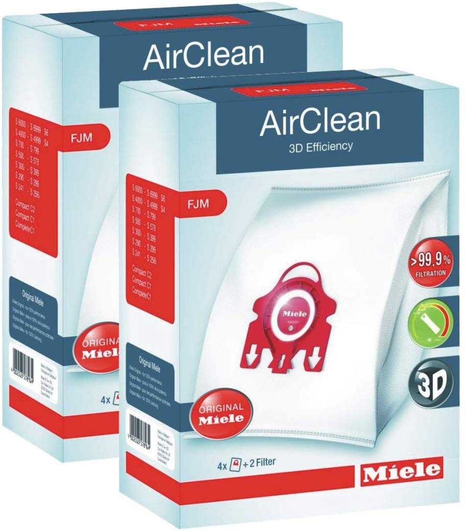 Genuine Miele Vacuum Cleaner AirClean Dust Bags Type FJM Part 10123220, 41996583USA